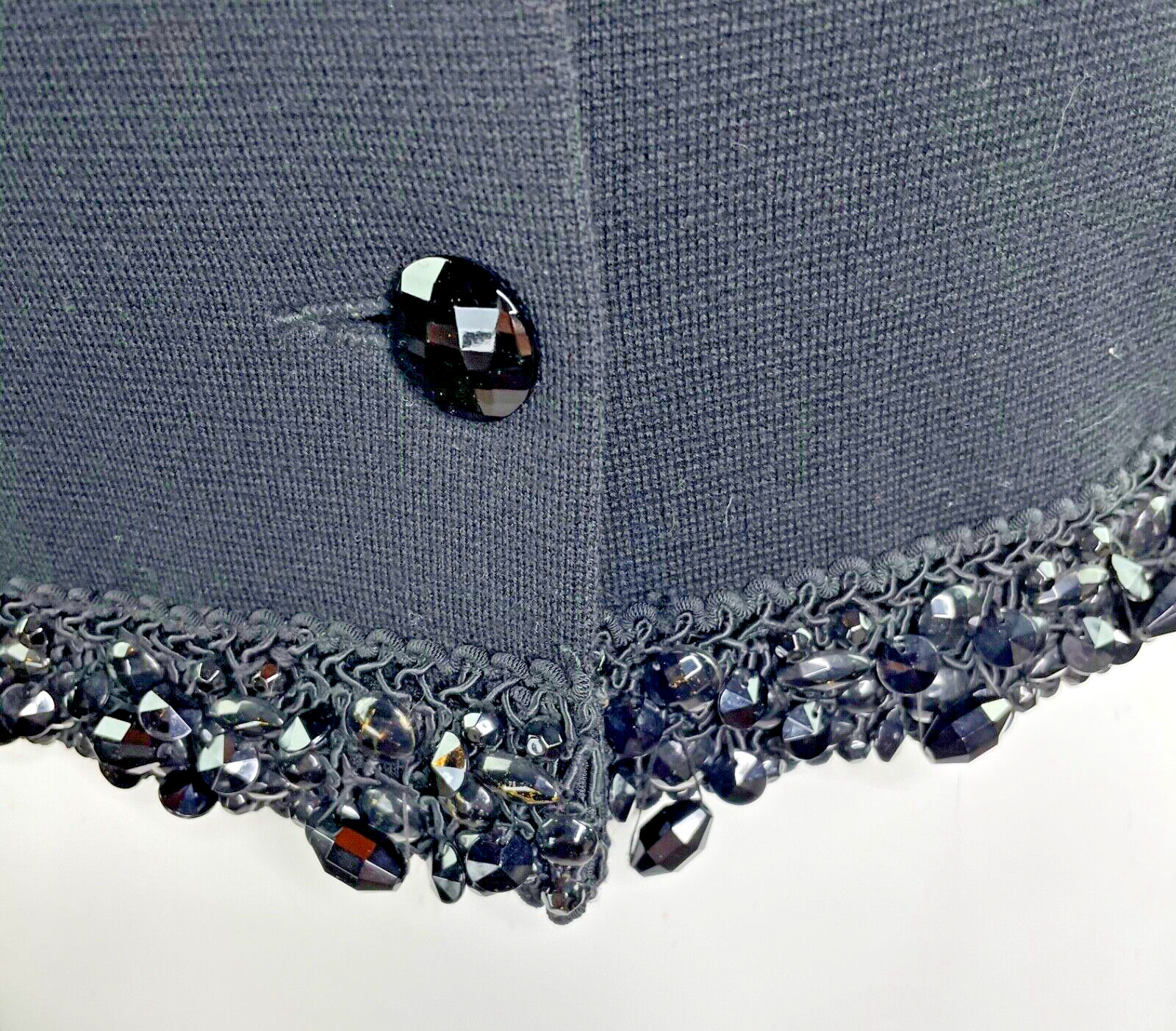60’s Kimberly 100% Wool Cropped Beaded Button Front Sweater Cardigan Jacket 12