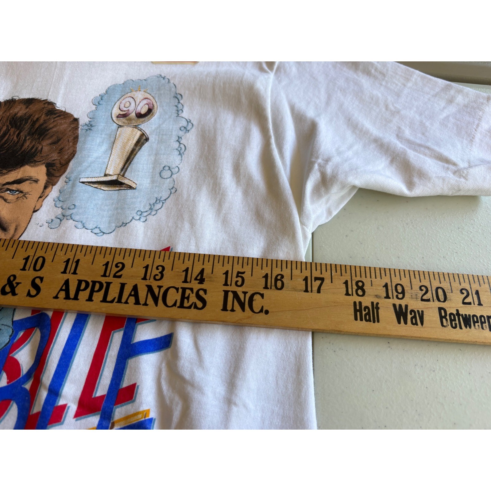 Vintage Detroit Pistons Chuck Daly Double T-Shirt White S Salem Cartoon