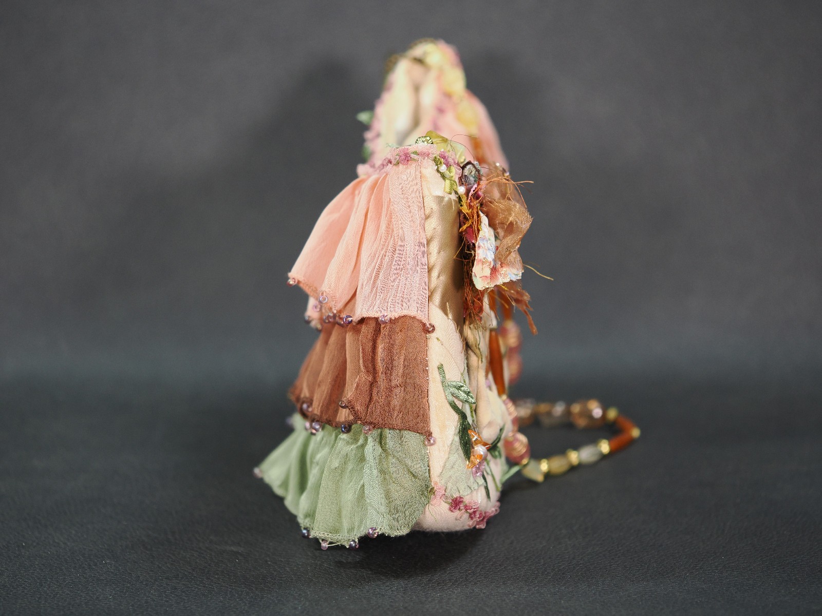 Vintage Mary Frances “Butterfly Ruffles” Ruffled & Beaded Purse Retired