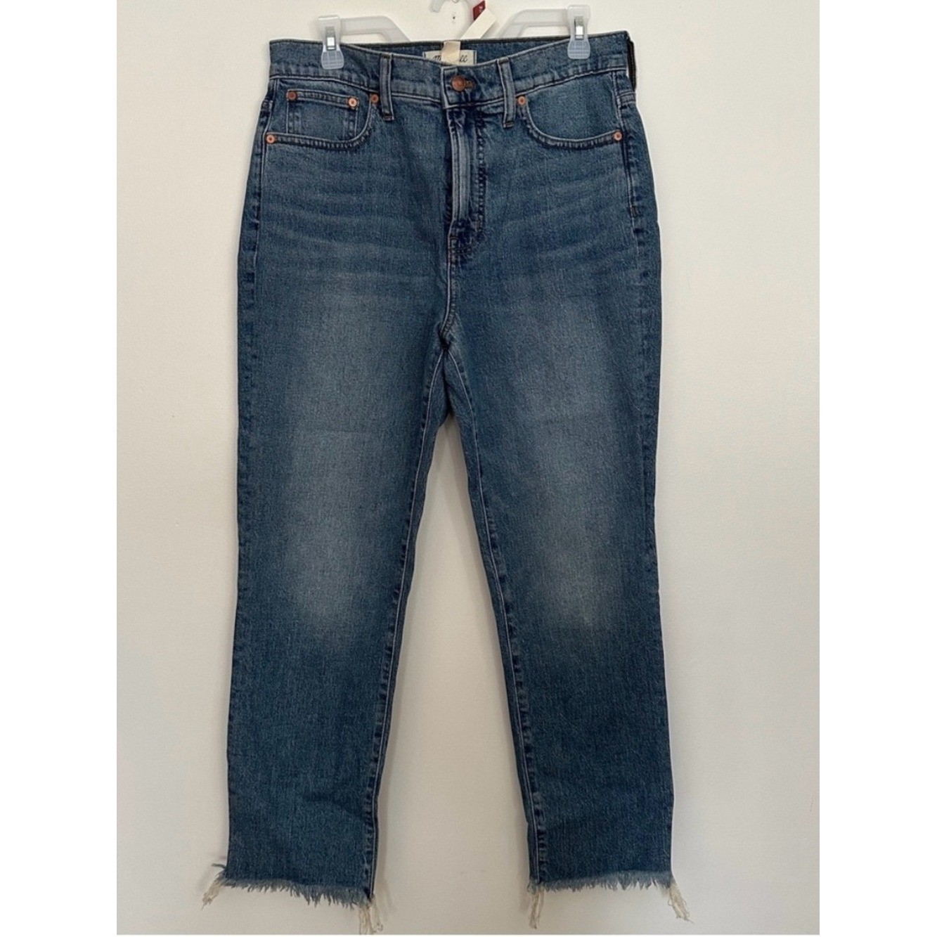NWT Madewell Perfect Vintage Crop Jean Womens 30W Medium Wash Blue