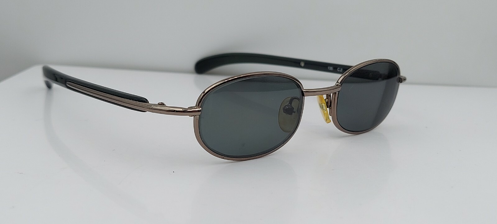 Vintage Gino Roma 114 Gunmetal Oval Sunglasses FRAMES ONLY