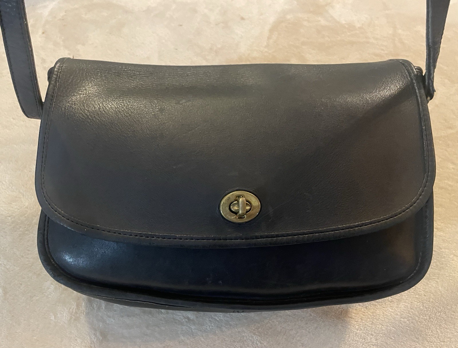 Vintage Coach Black Leather City Bag Purse 9790 Crossbody Very Clean!!!