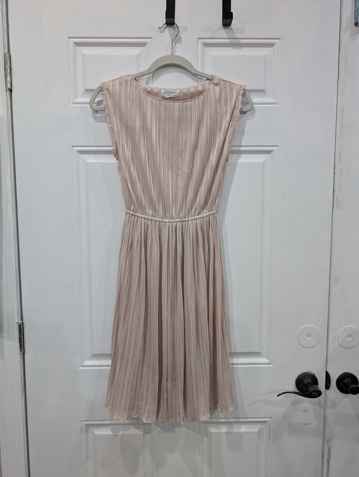Vintage 1970s 70s P.C.F. Petites Hal Ferman Dress XS Small Light Pink