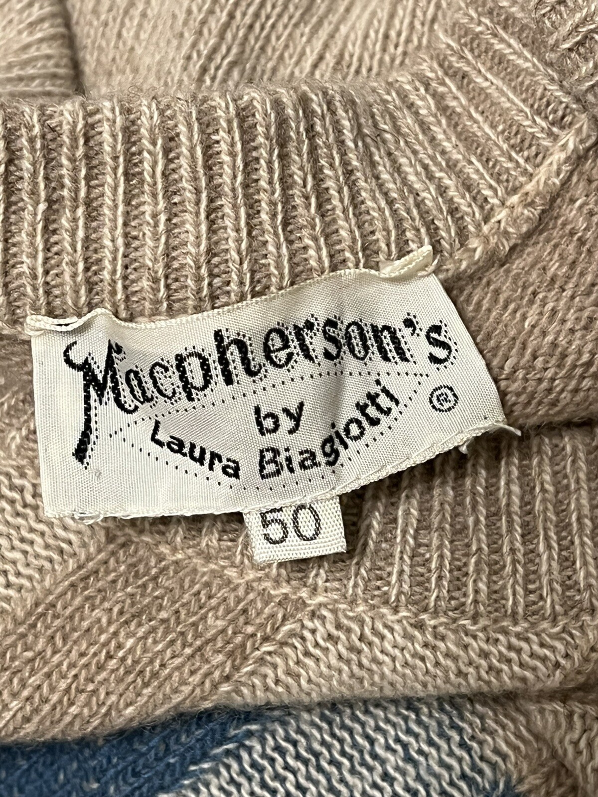 Vintage Macpherson’s by Laura Biagiotti Sweater Size 50 Made In Italy 1973