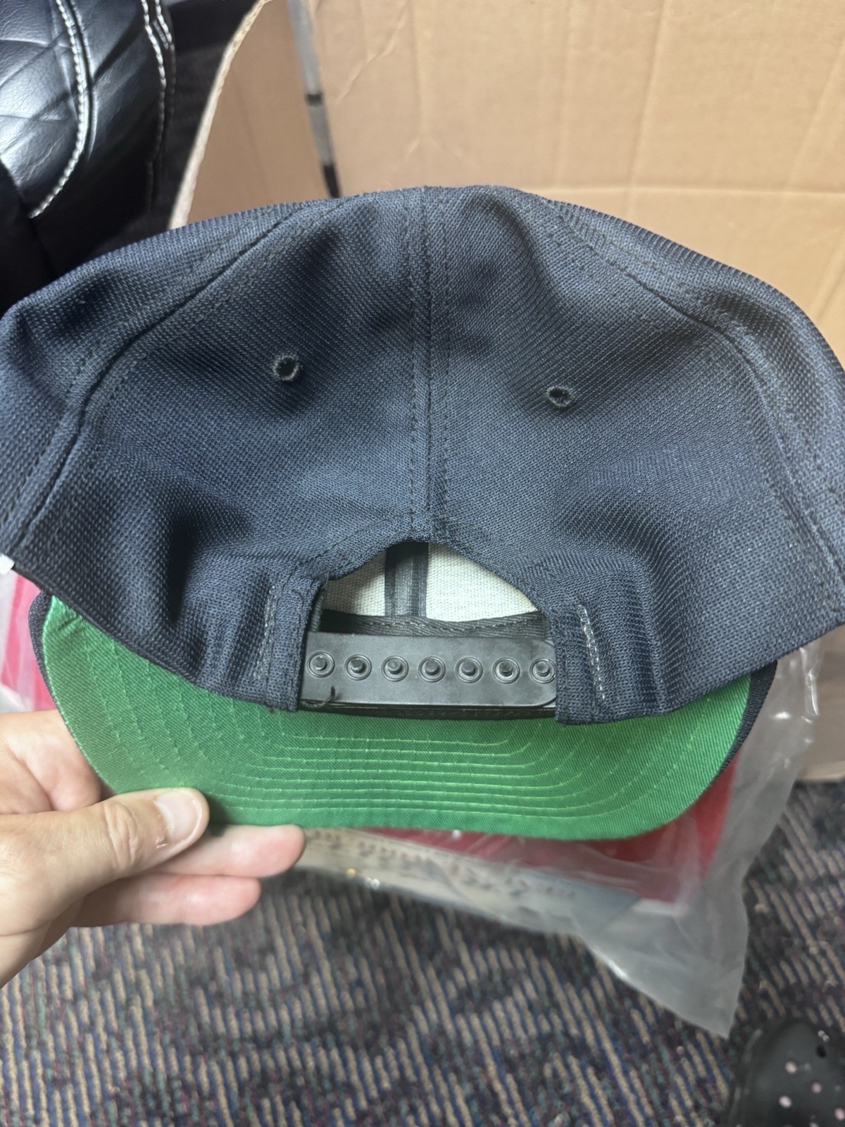Vintage New Era USS Port Royal CG 73 Snapback Hat Navy Blue Made in USA Ship