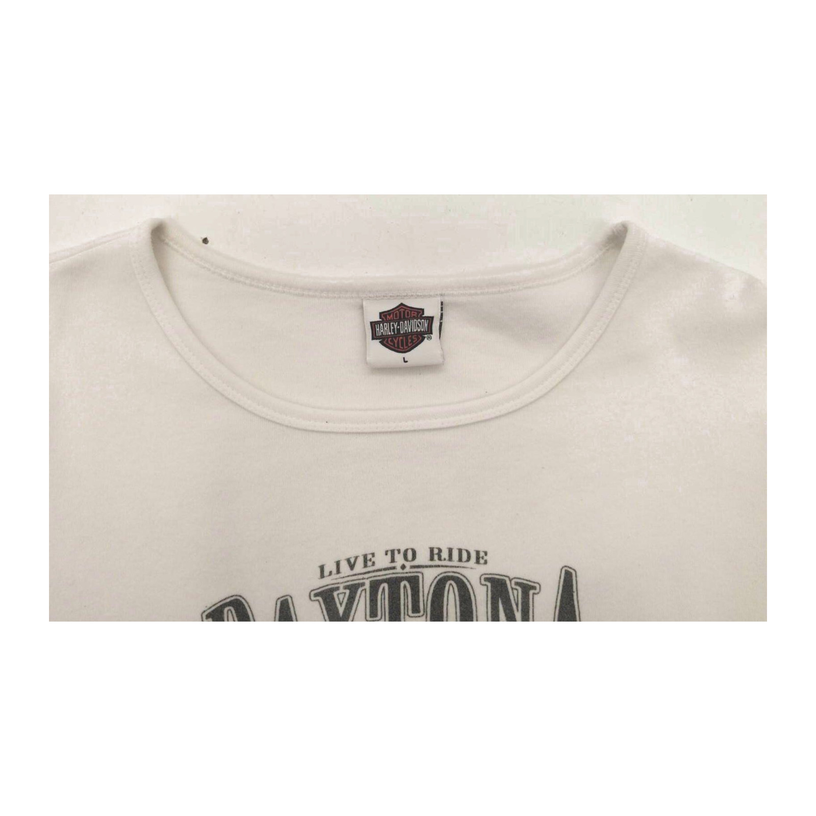 Harley Davidson Daytona 2006 Scoop Neck T Shirt White L