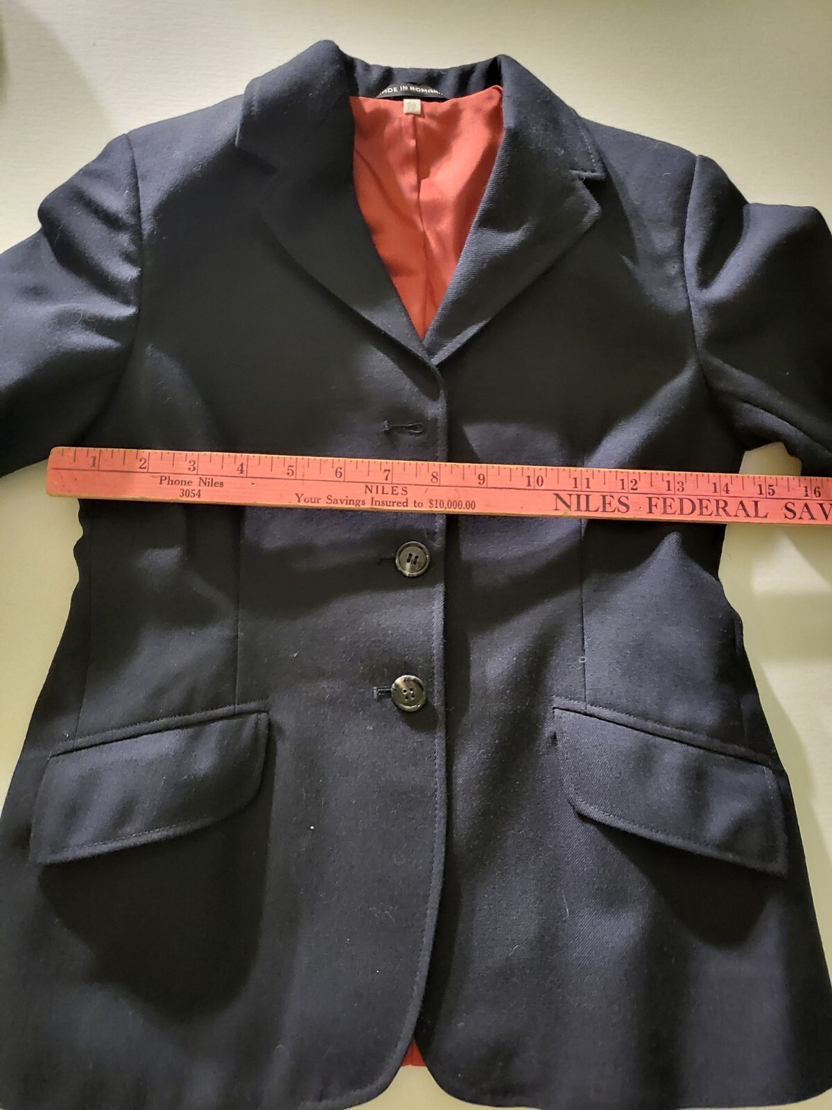 Vintage Child’s Equestrian Riding Jacket Blue Romania Sz 10 Circa 1980s