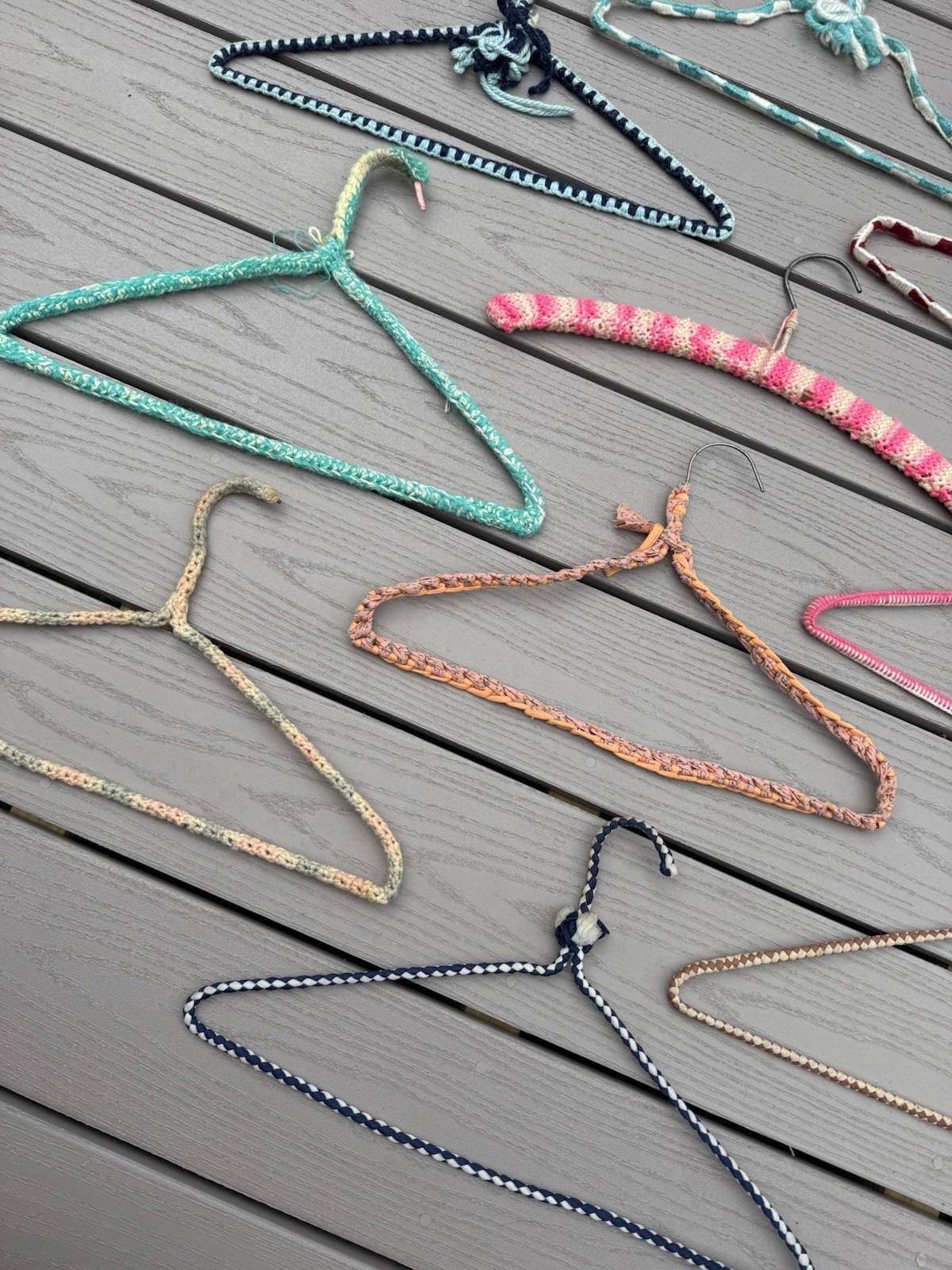Lot Of 10 Vintage 1970s Knit Crochet Hangers