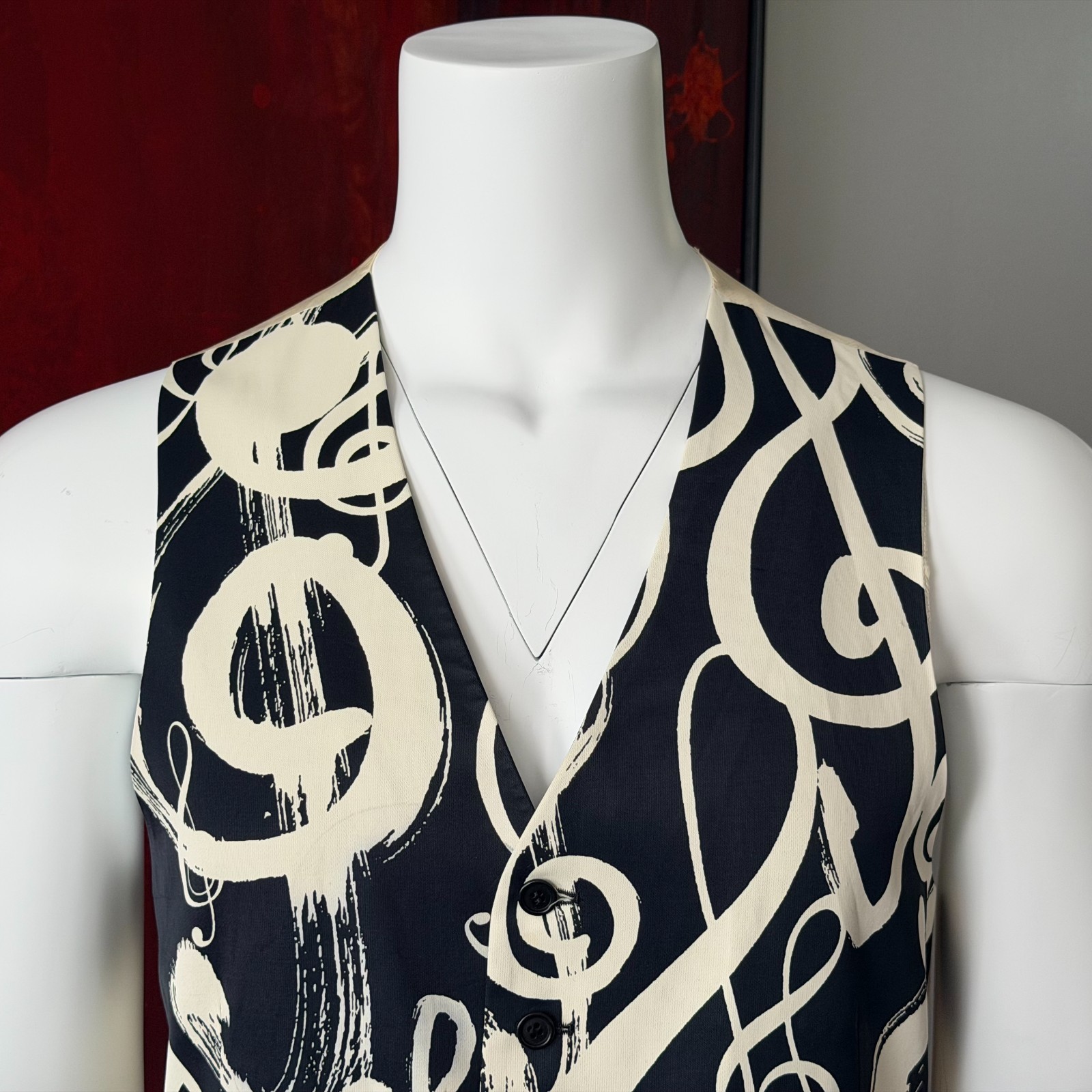 MOSCHINO CHEAP and CHIC cotton vest Treble Clef size 54