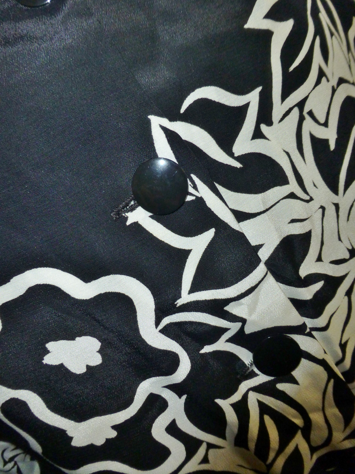 Vtg 80s I MAGNIN Bold Black White Print DRESS Cocktail Shift Dolman Long Slv