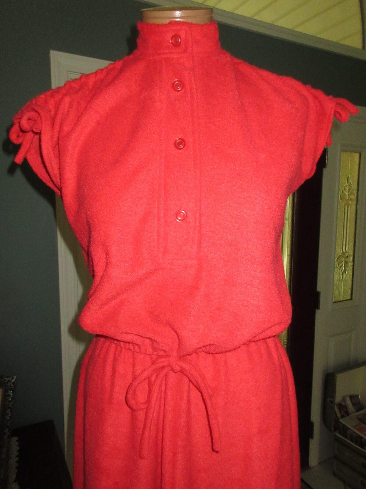 TRUE VINTAGE 1960s , SUMMER BEACH TERRY ROMPER TWO PIECE SET, SIZE SMALL