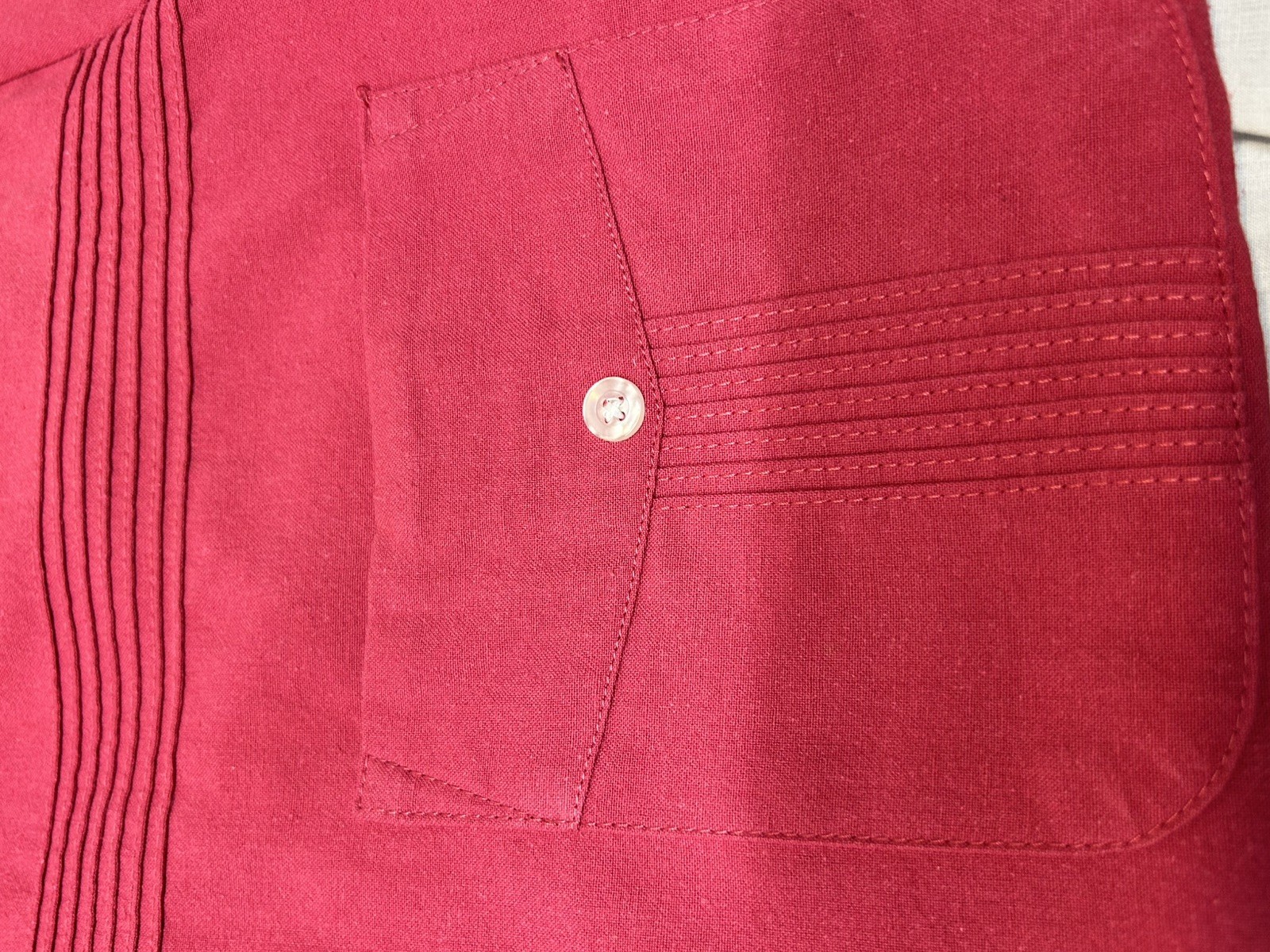 VTG 80s John Blair Full Zip Shirt Jacket Mens L Light Red Leisure Shacket