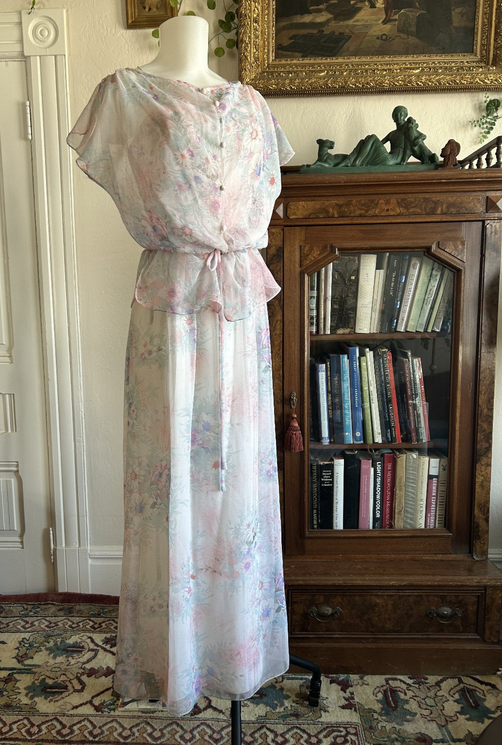 Angelic Miss Elliette Vintage 60s 70s Pastel Chiffon Fairy Dress Coquette Set SM
