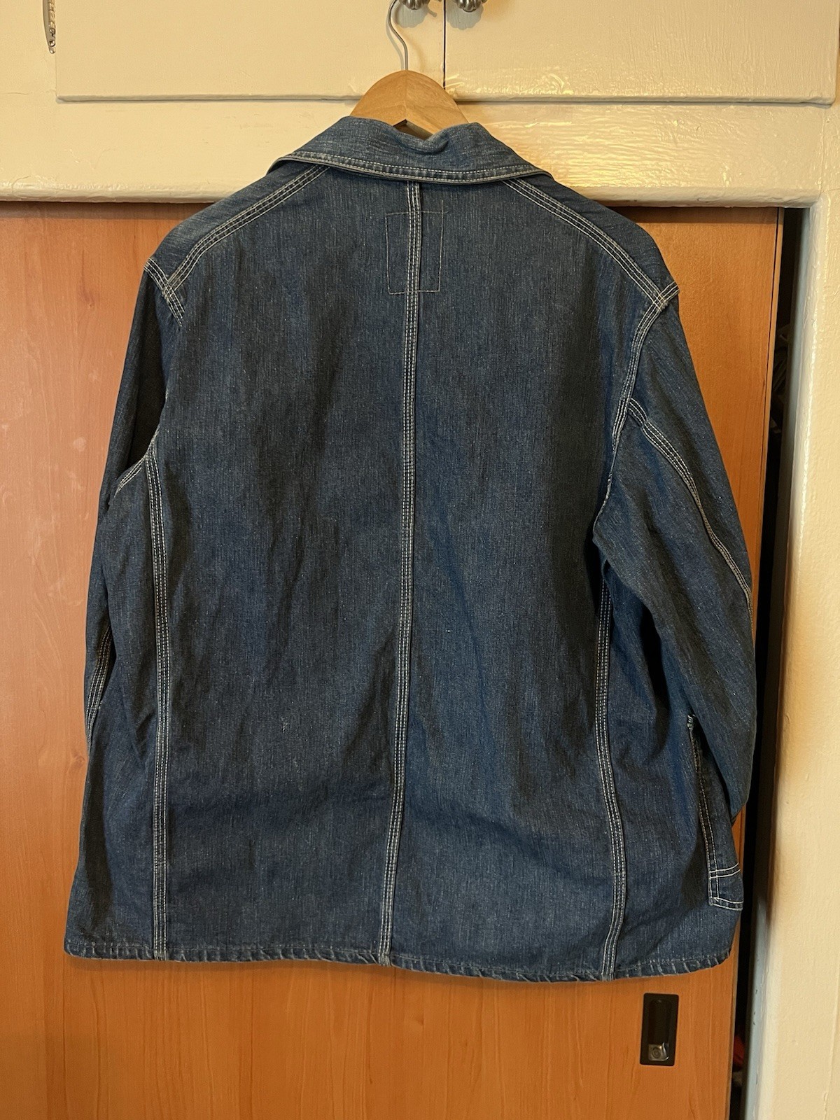 Oshkosh B’Gosh Men’s 1950’s Vintage Denim Chore Coat Jacket XL 24×28 UNREAL