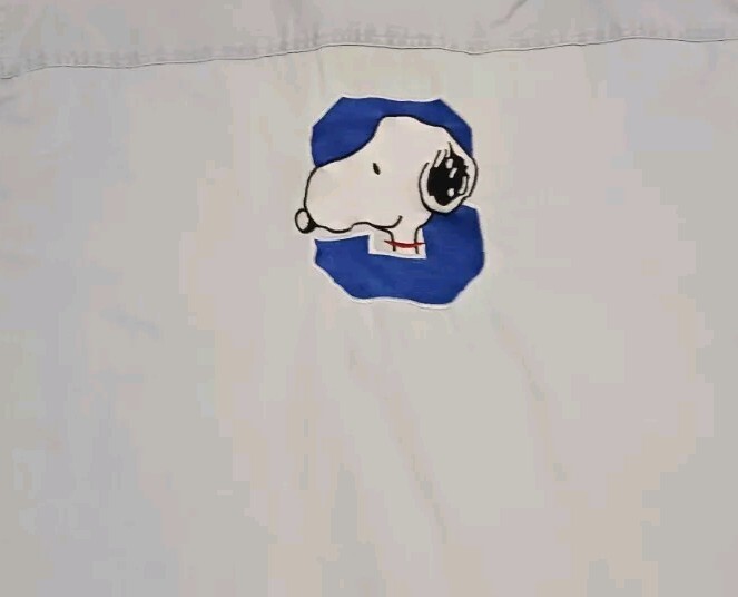 Vtg Blitzz Studios Peanuts Snoopy Button Down Shirt Embroidered XL SEE PHOTOS