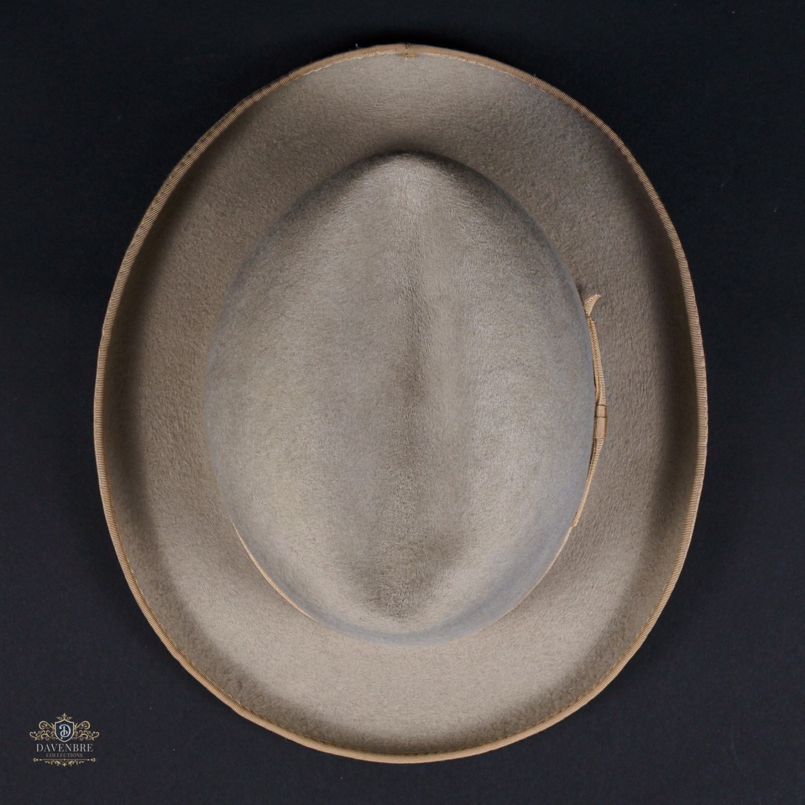 Vtg Star Of The West Custom 5X Beaver Western Homburg Hat Bound Edge Taupe 6 7/8