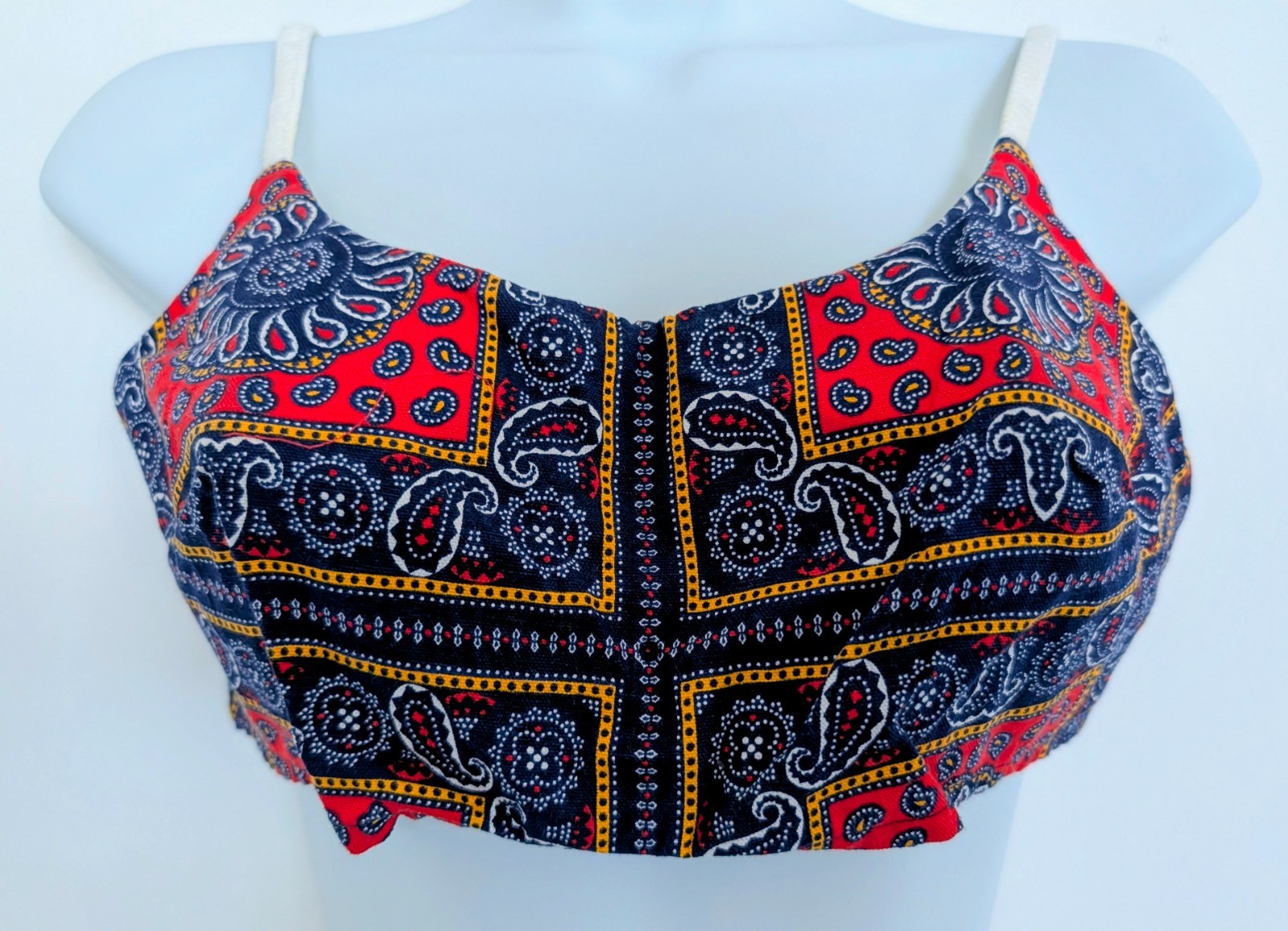 Vintage Dune Deck 3pc Bikini Swimsuit & Pants Set 60s 70s Paisley Bandana Print