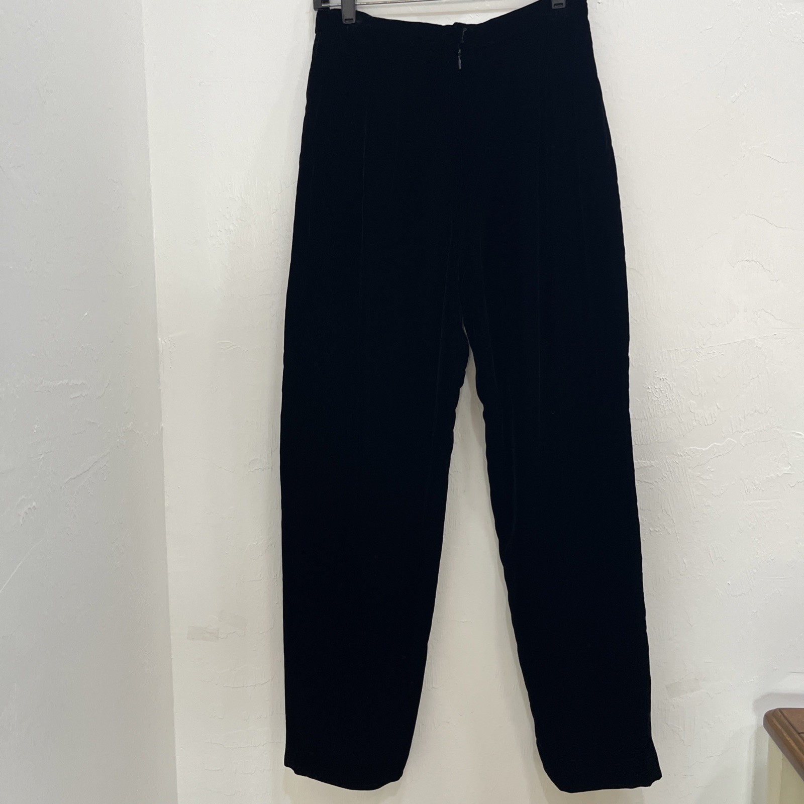 Vtg black tie Oleg Cassini velvet pants Straight Legs Size 8 Party Holiday NYE