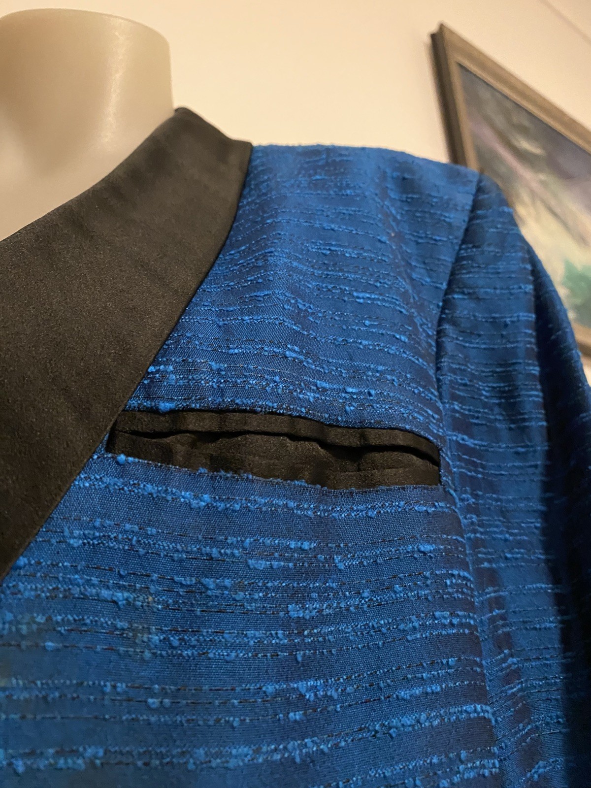 60,s Fab Blue Silk Shantung “Bossa Nova “ Jkt . Unisex.