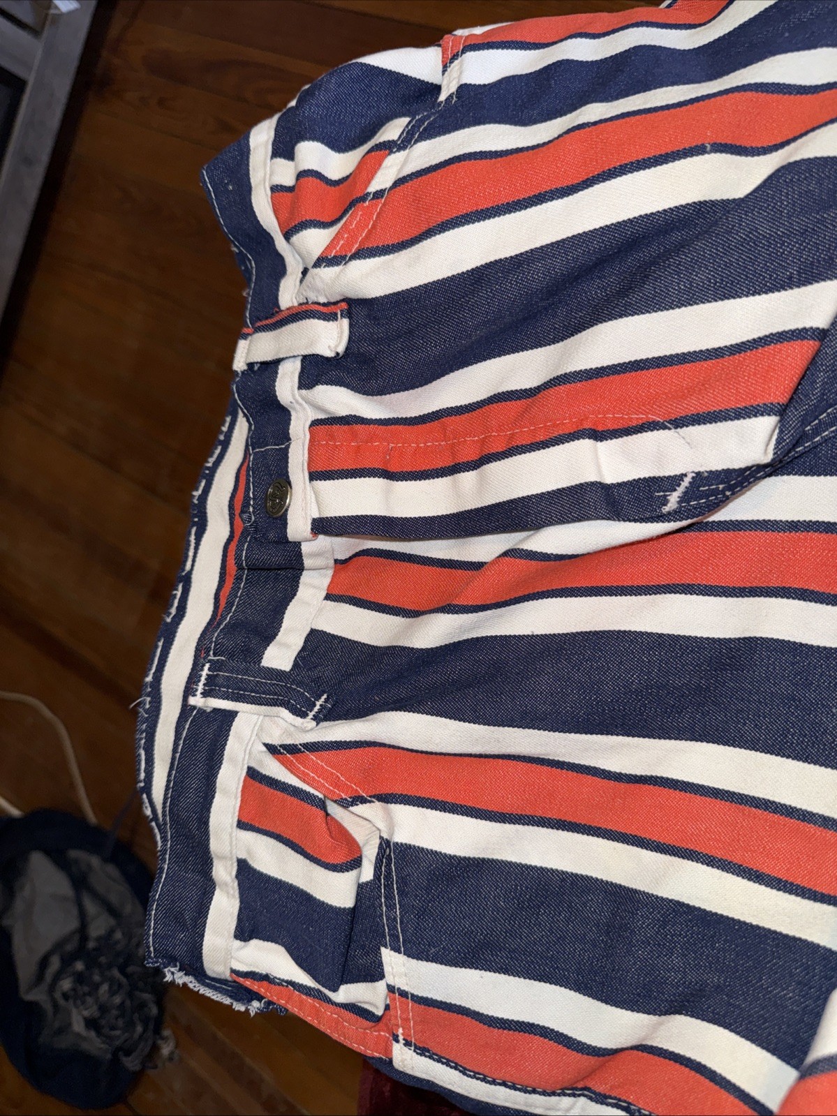 Vintage 1970’s Jeans Women’s Red White Blue Stripe Bell Bottoms Hippy Disco