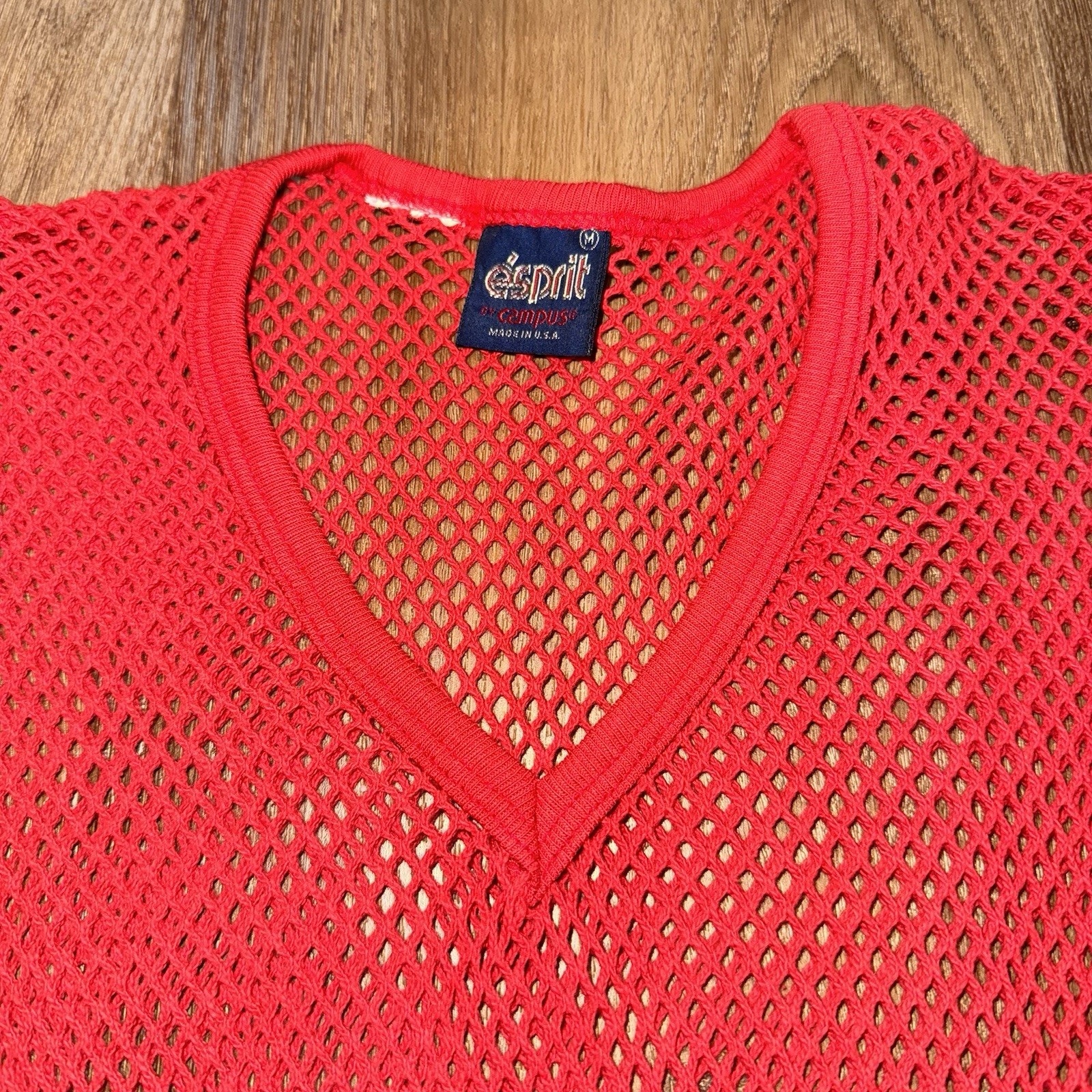 Campus Mesh Shirt Mens See Through Fish Net Vtg 70s Disco Soul Train Sexy Medium