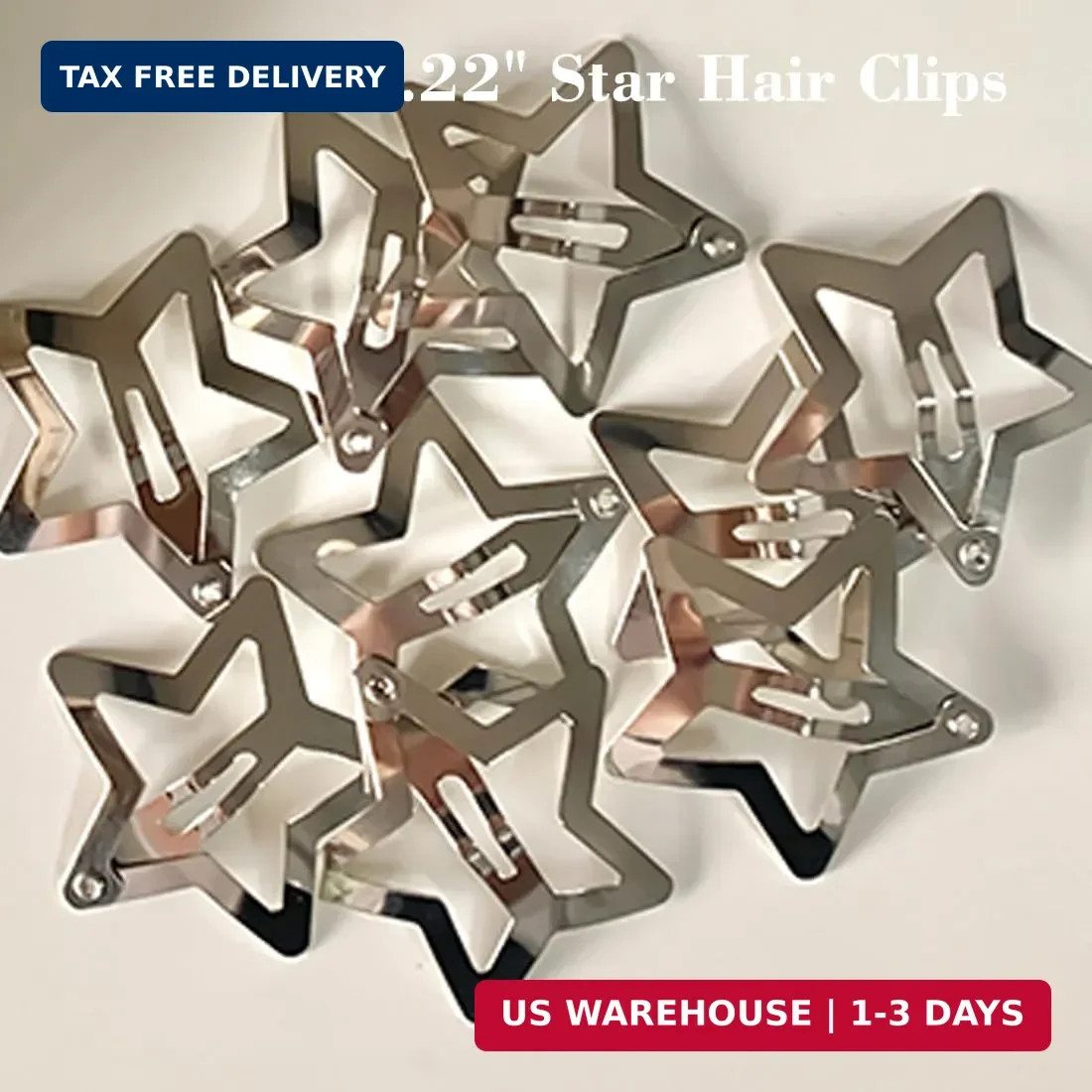 20 PCS 1.22″ Star Hair Accessories – Non-Slip Metal Snap Clips and Barrettes for