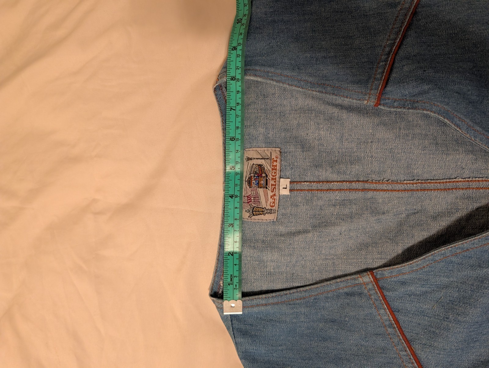Gaslight Blue Denim Vest Button Front Size L Regular Cotton/Polyester
