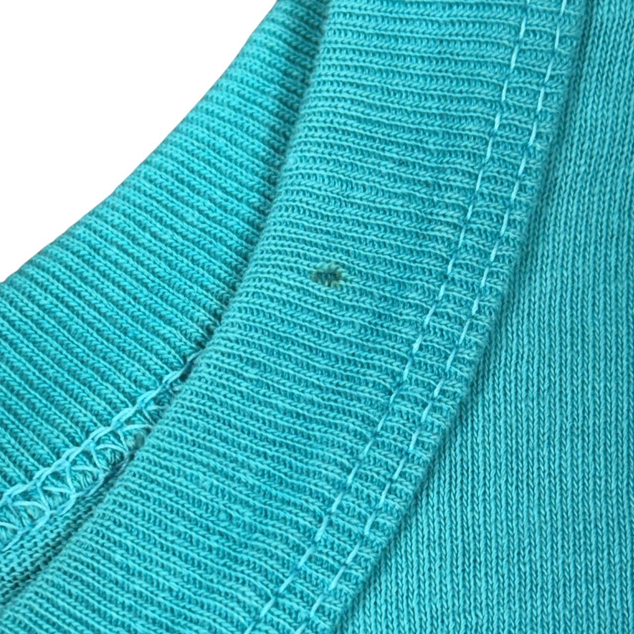 Vintage 90s Van Cort Muscle Boxy Tank Top XL Teal Blue Crew Neck Cotton Romania
