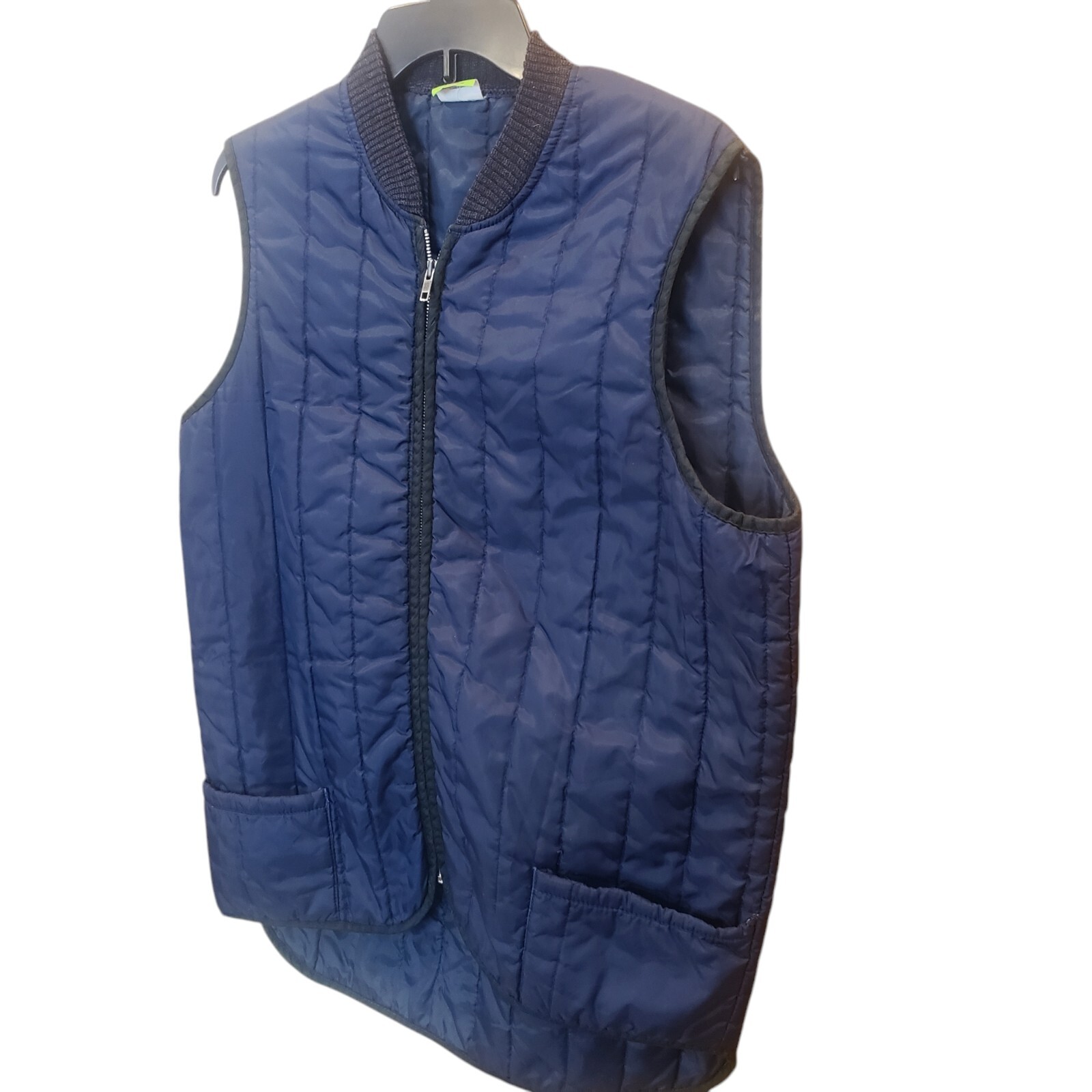 Sears Work Leisure Nylon Quilted Blue Vest 1960’s-1980’s XL* Garage Automotive