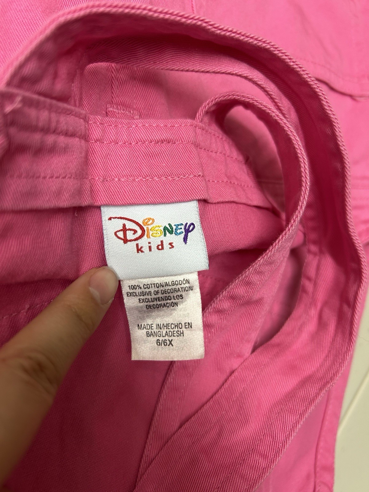 Vintage Y2K Disney Pink Butterfly Kids Girls Overall Shorts Size 6 / 6x