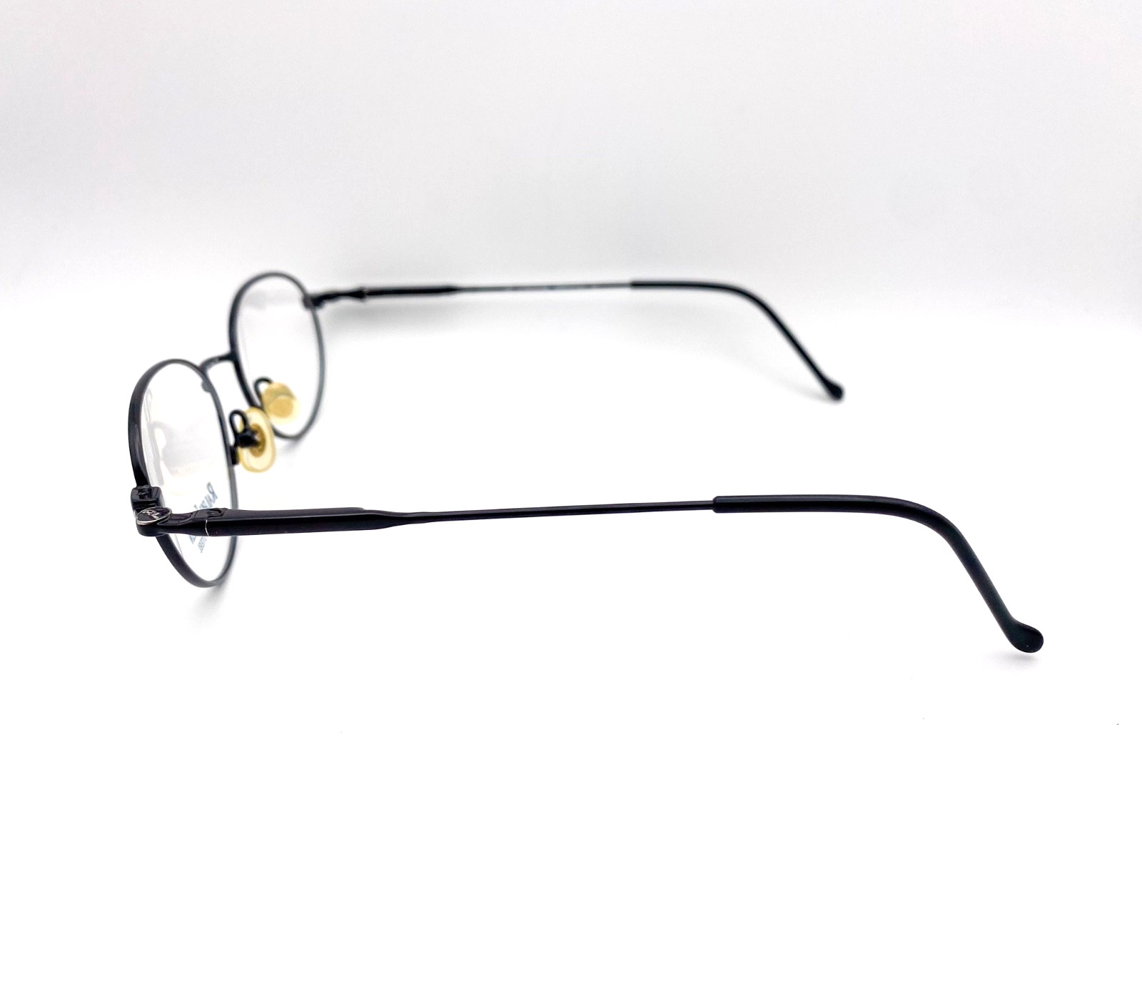 Vintage 1990s Ralph Lauren Black Stainless Steel Oval Eyeglasses | NOS Deadstock