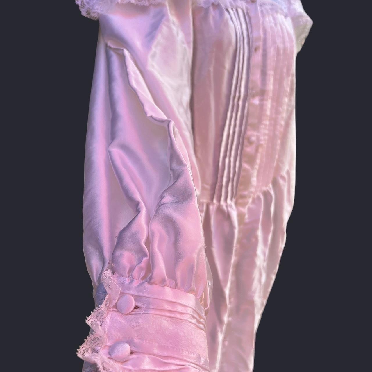 Vintage Gilligan O’Malley Victorian Satin Nightgown Dress white Cottage Core