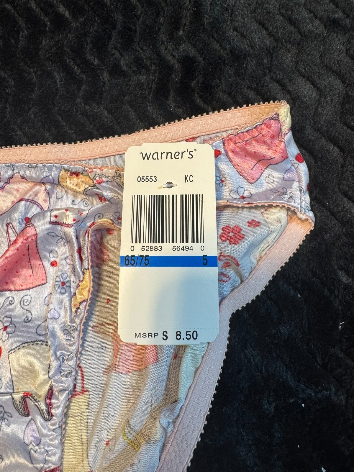 NWT VINTAGE WARNERS SECOND SKIN SATIN M BIKINI BLUE PATTERN NIGHTIE Y2K 90s