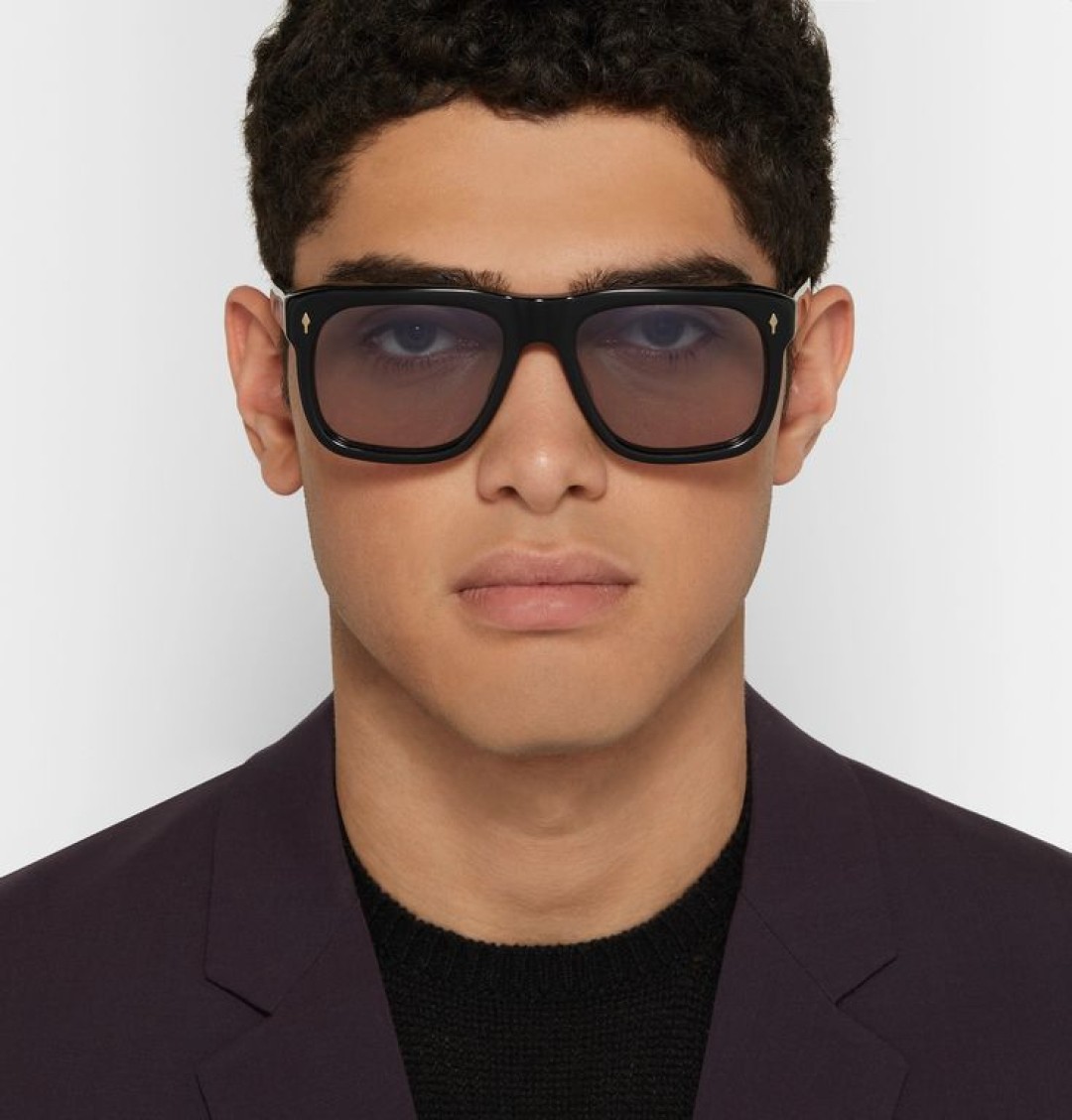 Unisex YVES JMM Square Sunglasses Clear Frame Gray Lenses JMM