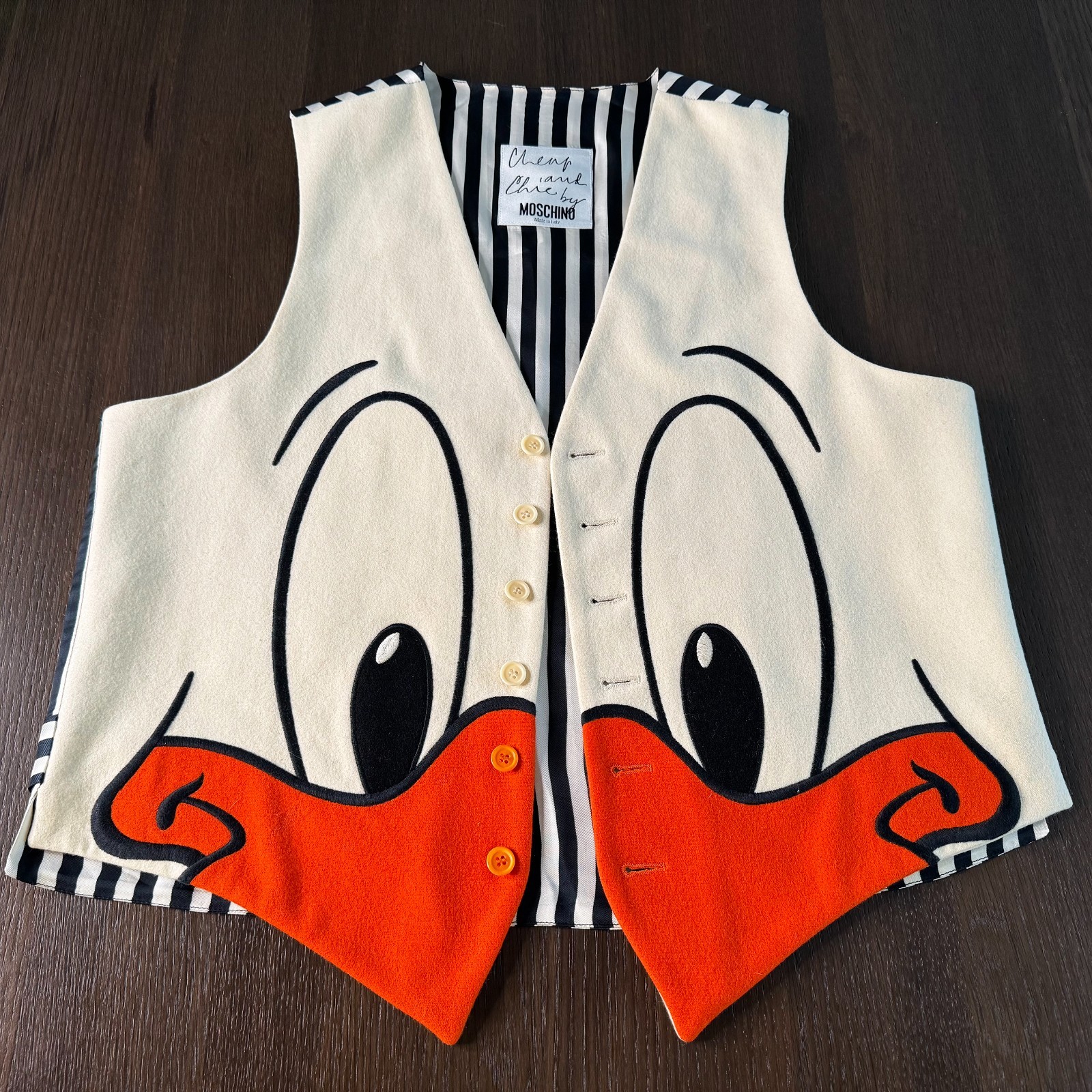 MOSCHINO CHEAP and CHIC wool vest Donald Duck size 50 from F/W 1993/94