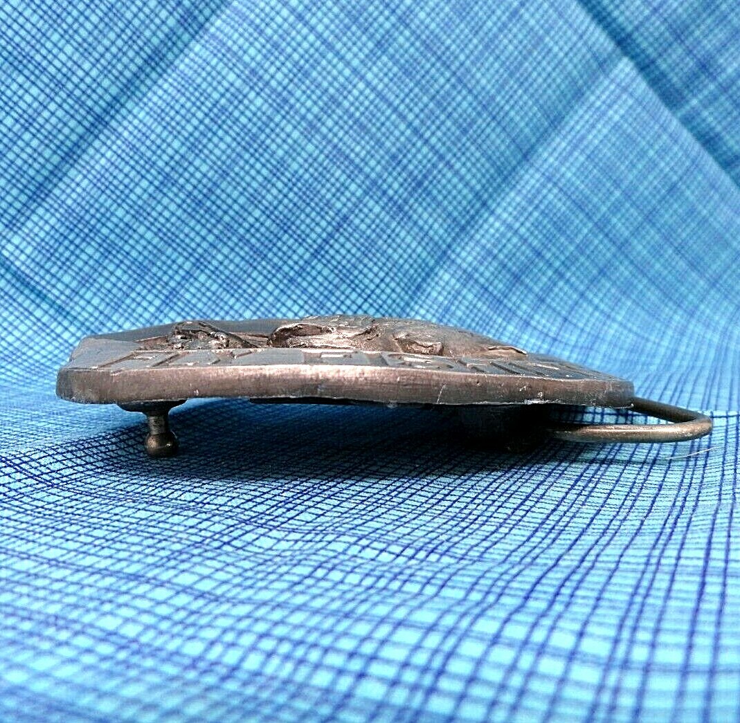 Id Rather Be Fly Fishing Belt Buckle Fisherman Trout Vtg 90s BOA USA .DBD229