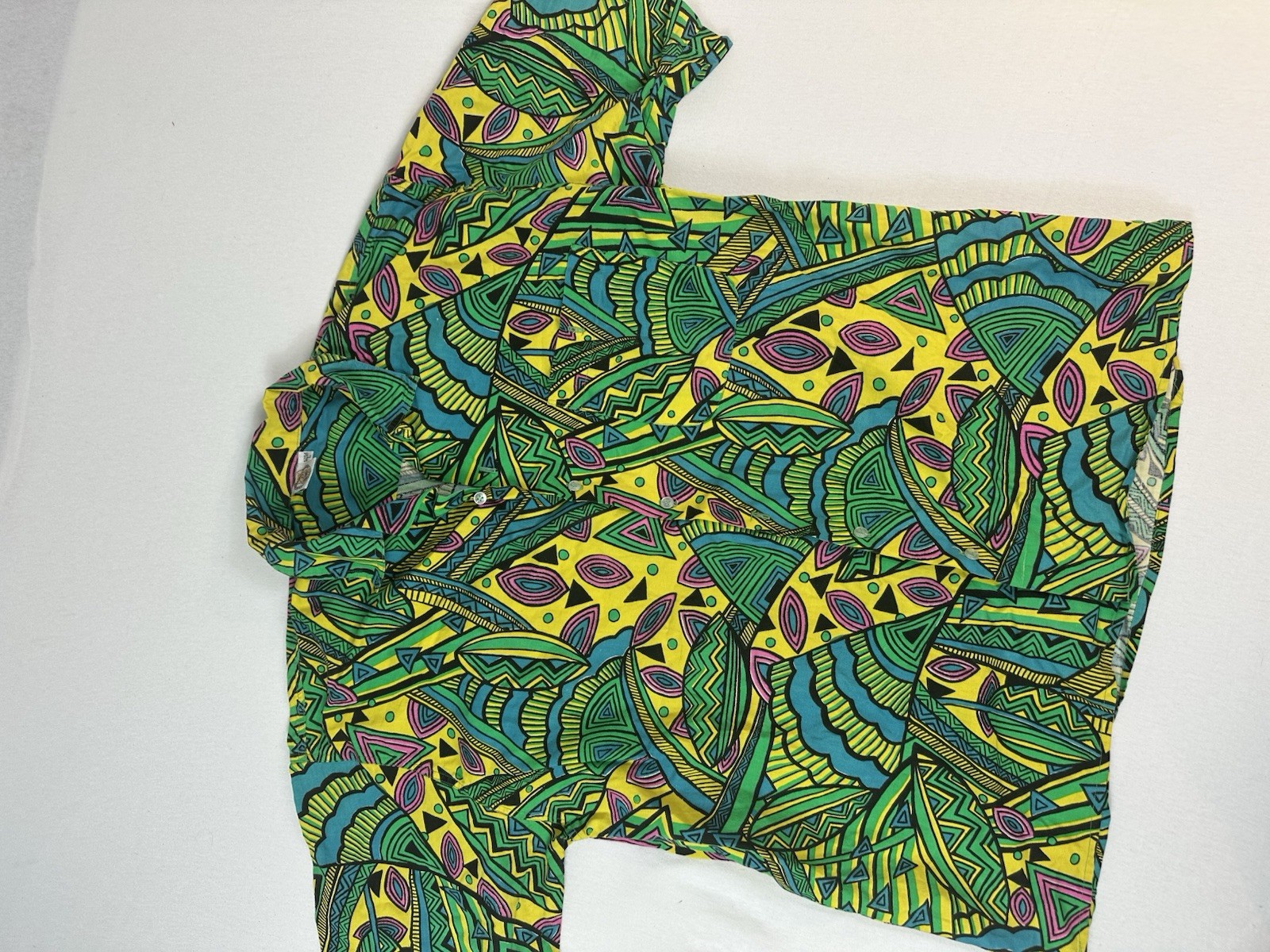 NOS 90s Royal Class Vintage Patterned Shirt Crazy Multicoloured Multicoloured L XL Her