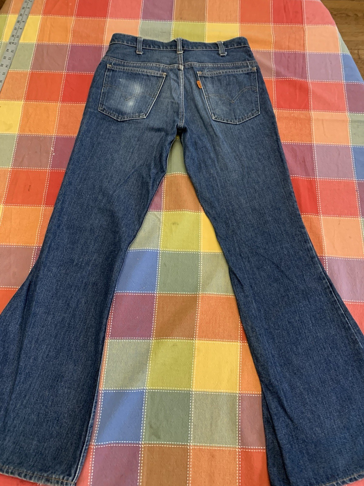 Amazing All Original Levis 684 Orange Tab Big Bell Bottom Jeans 30×30 1969-71