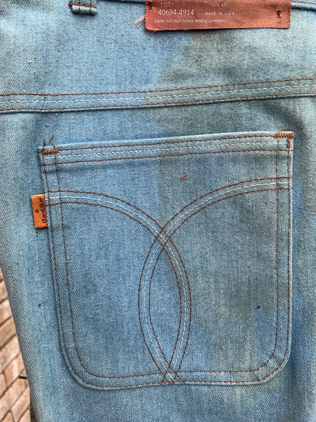 Levis Polyester / Cotton WPL 423 Action Slacks Blue 70s Vintage Jeans