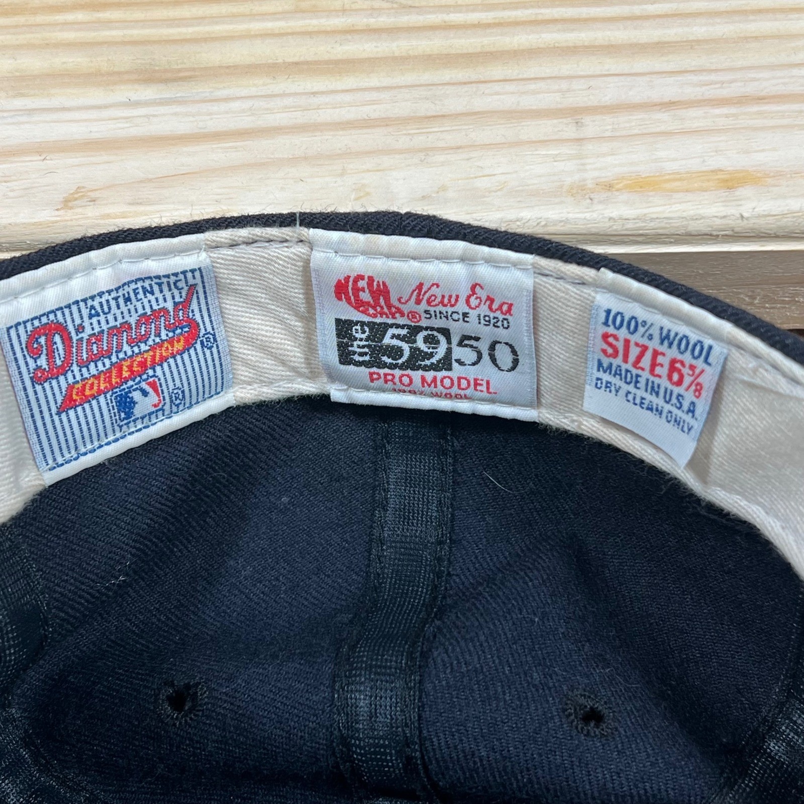 Vintage New Era 5950 Sz 6 5/8 Detroit Tigers Hat Diamond Collection Wool Fitted