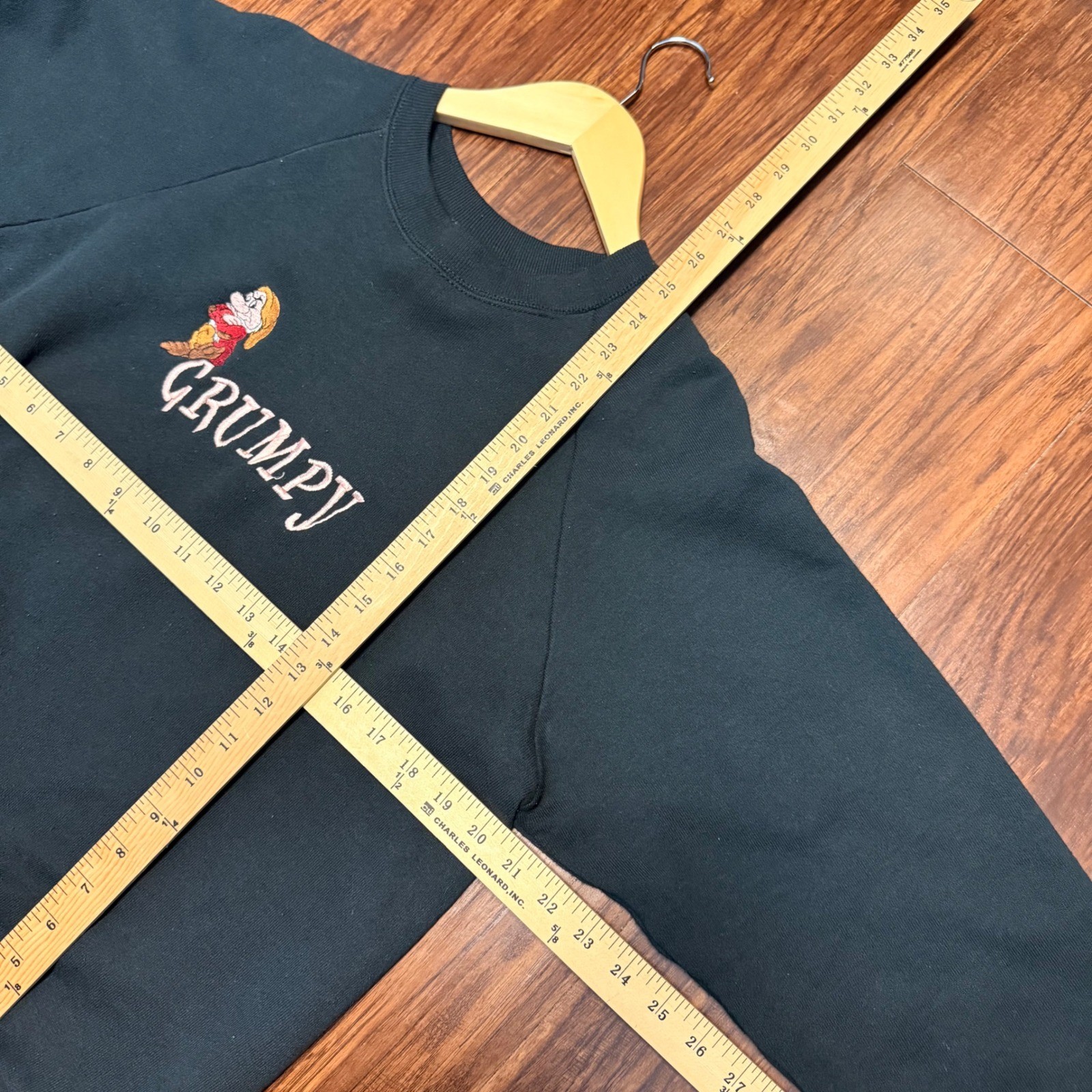 Vintage 90s Disney Character Grumpy Dwarf Graphic Long Sleeve Crew Neck
