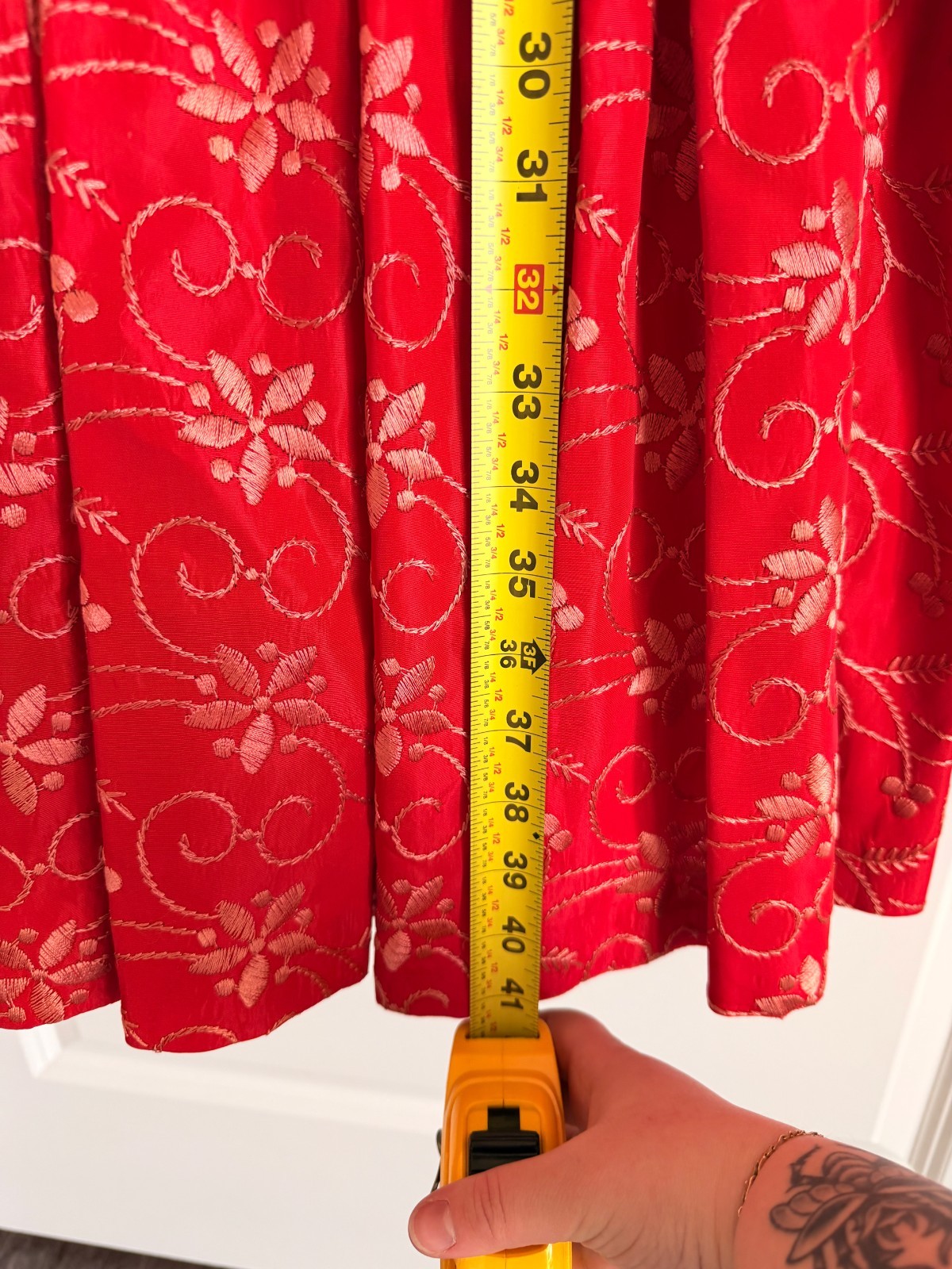 Vintage 1950s Suzy Perette Red Embroidered Drop Waist Dress AND Jacket NEW YORK