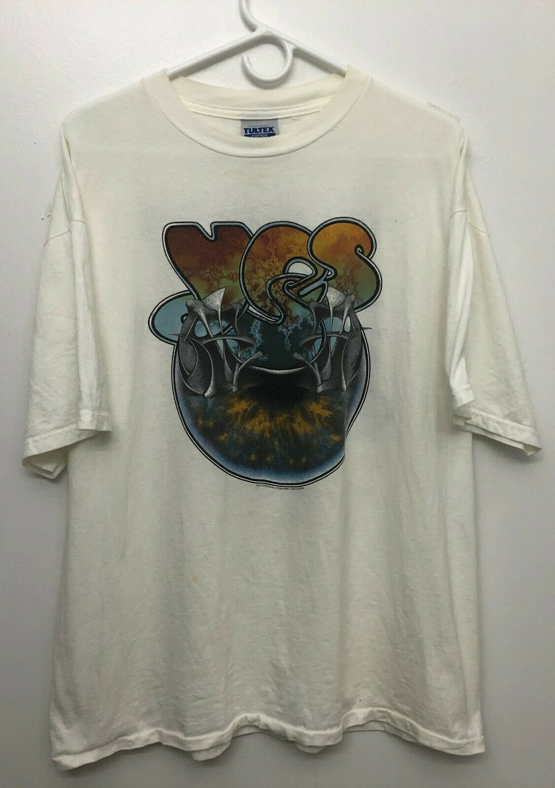 YES Open Your Eyes Tour 1997 White Vintage Tee Shirt XL Pre Owned