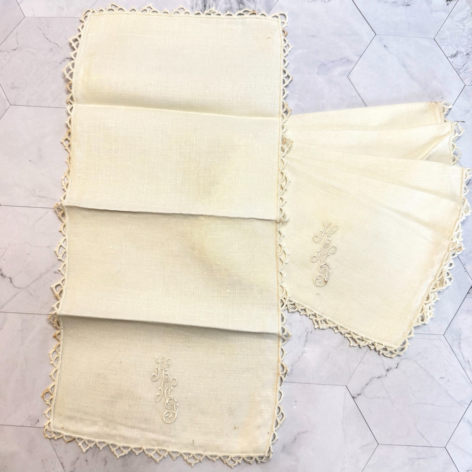 Vintage Handkerchiefs Lot of 18 Hankies Cotton Linen Monogram Embroidered