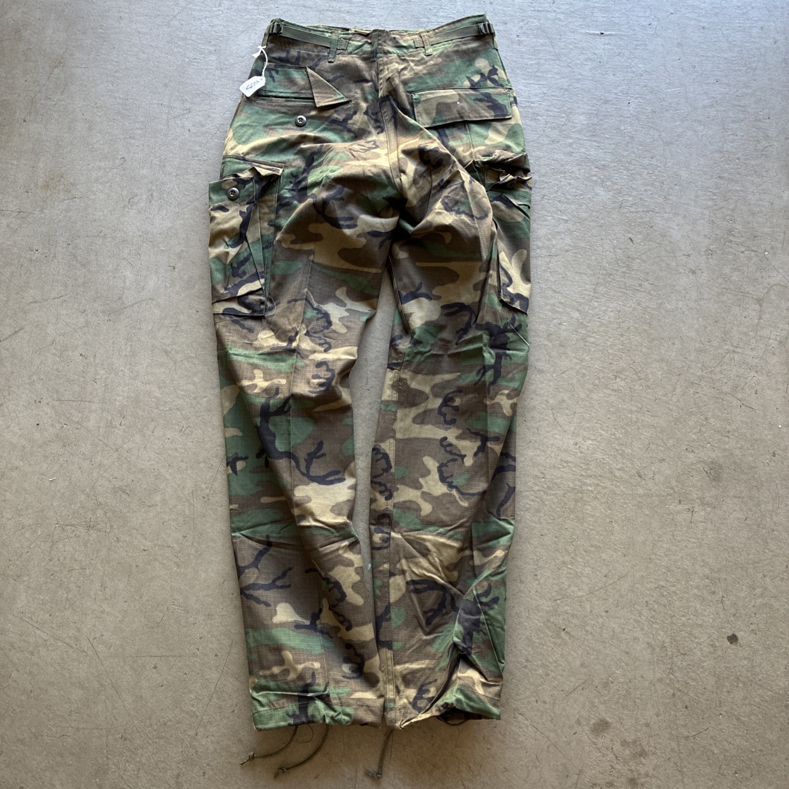 Vintage 60s Vietnam War Era NOS ERDL Camo Cargo Rip Stop Pant S Long
