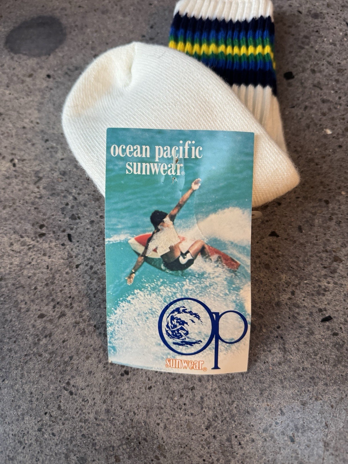 Vintage Ocean Pacific OP Socks NWT Retro 70s 80s Striped Tube Crew Skate Surf