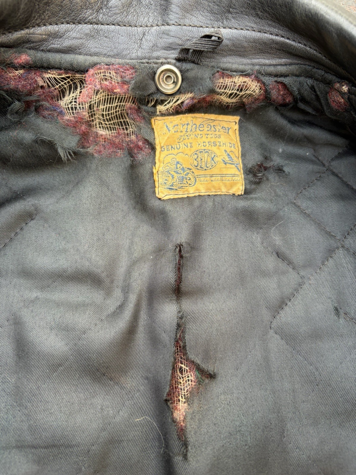VTG Northeaster Flying Togs Beck Horsehide Moto Jacket Tasseled Zippers See Pics