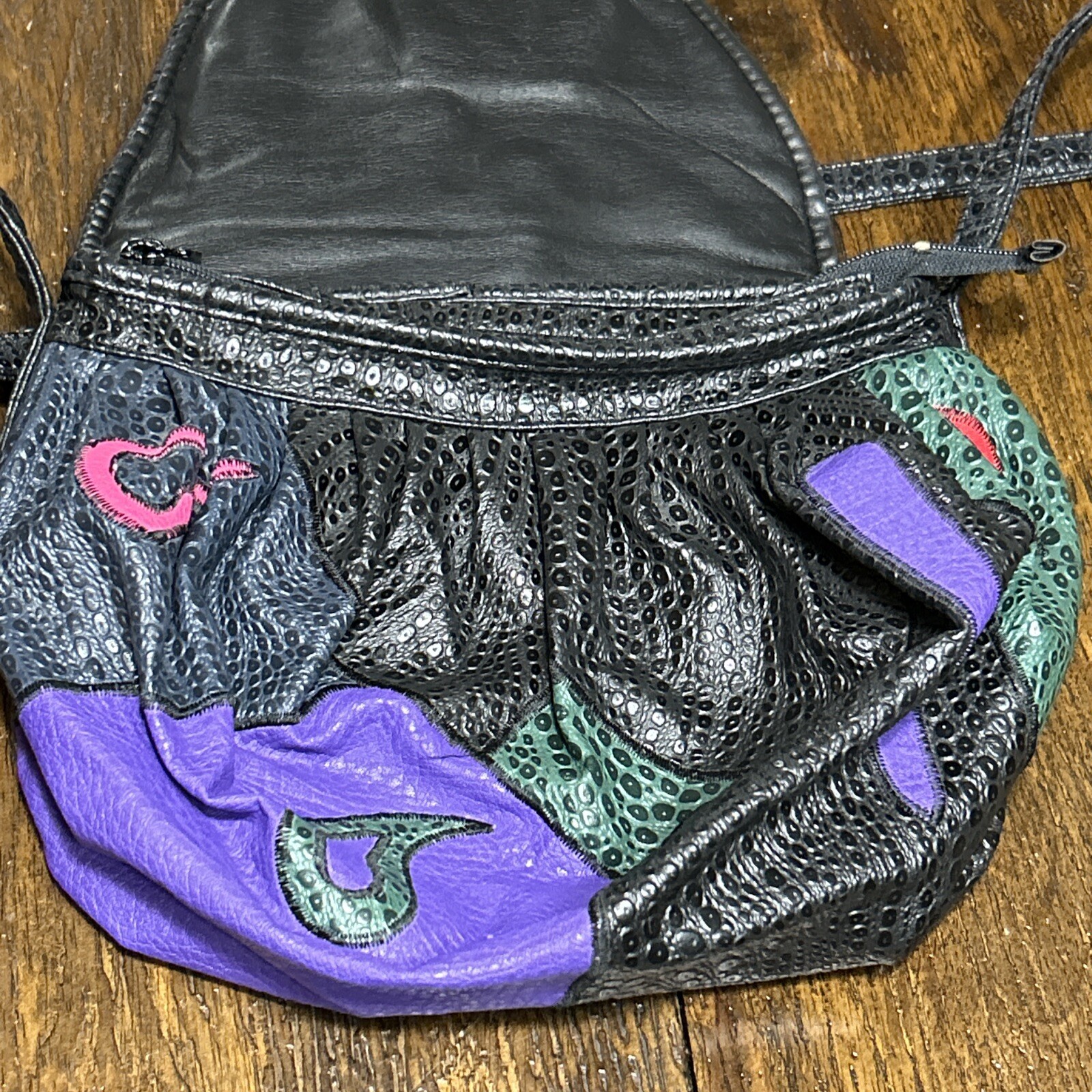 Vintage 80s Nas Bag Multicolor Patchwork Handbag Purse Korea Colorful Bright Art