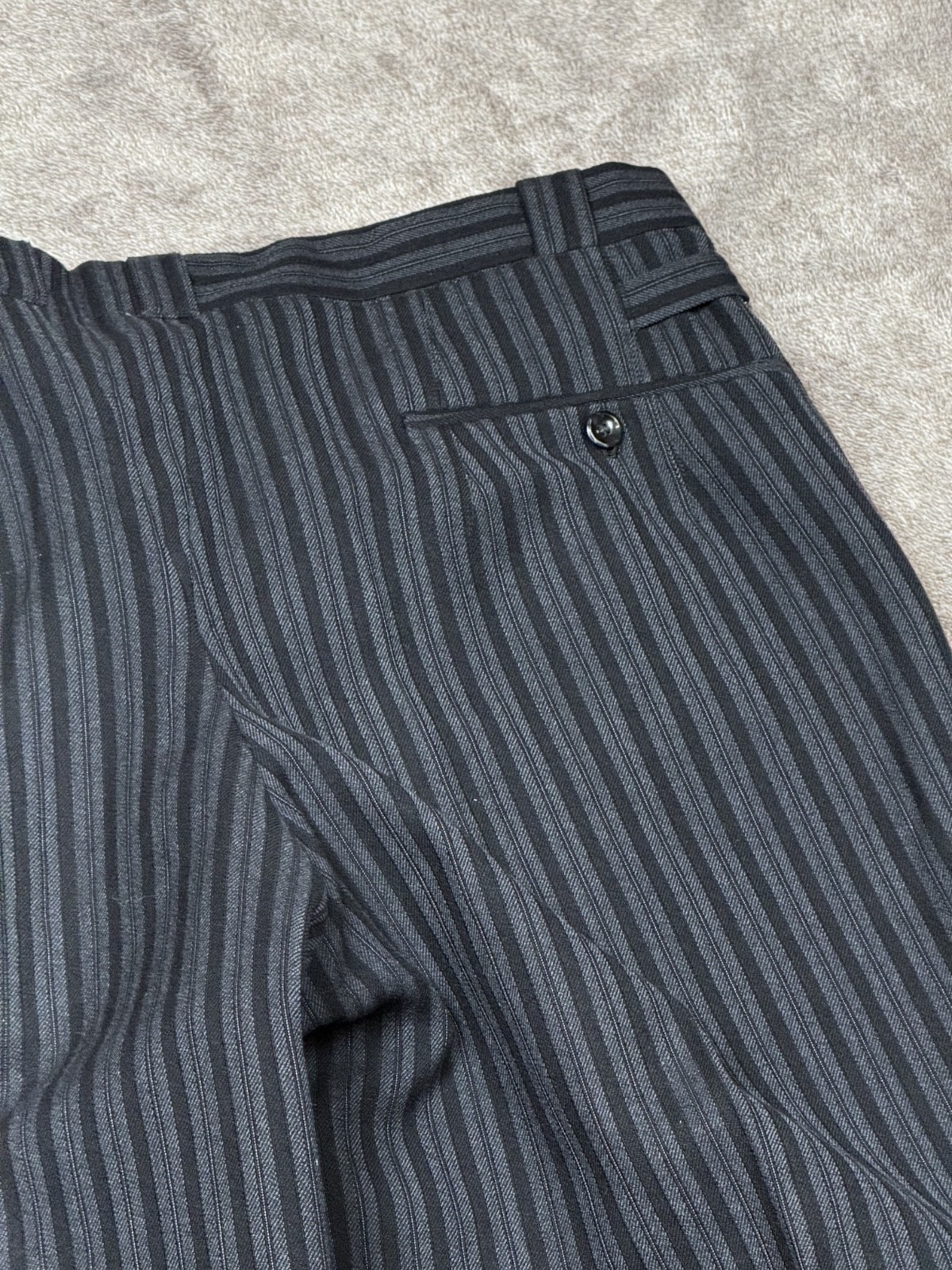 Vintage 1950’s European Morning Fishtail Suspender Buckle Stripped Trouser Pants
