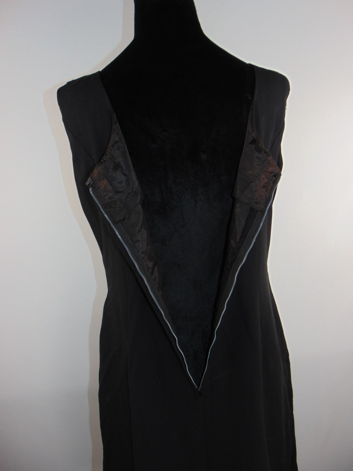 1950s Vintage Wiggle Dress Pin Up Black Beaded Sleeveless Pencil Rockabilly M